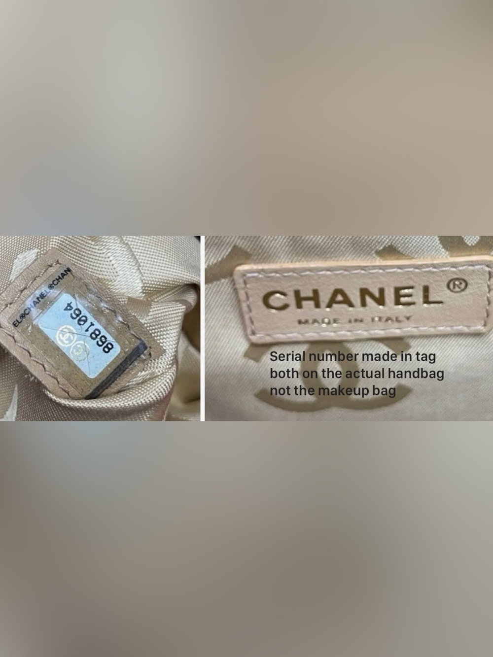 CHANEL Gold-Beige Nylon CC Logo Cosmetic Pouch - Picture 14 of 16